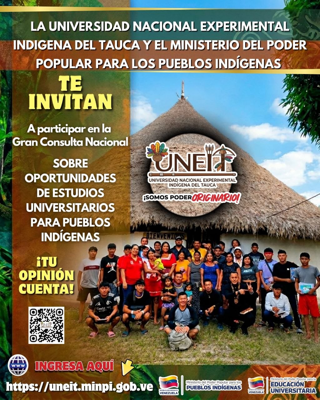 Afiche de la gran consulta nacional sobre oportunidades de estudios universitarios para pueblos ind&iacute;genas