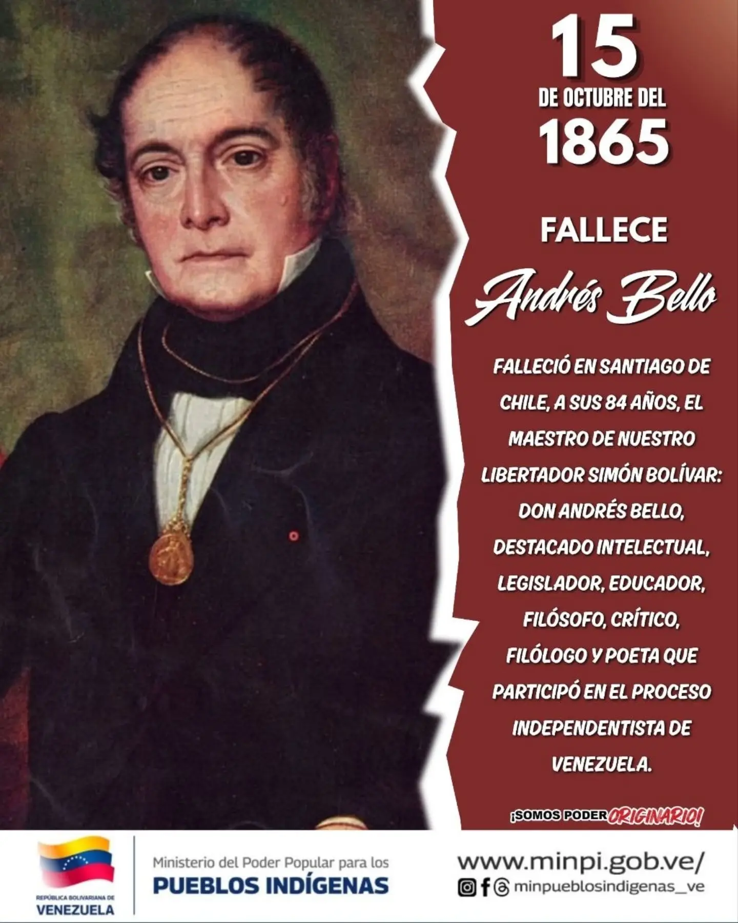 Imagen de la noticia: Conmemoración a la inmortalidad de Don Andrés Bello