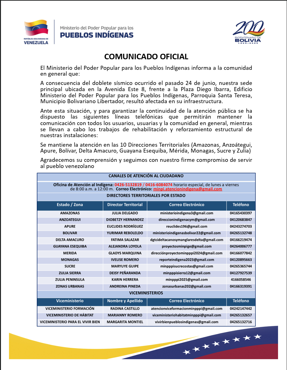 Comunicado oficial 